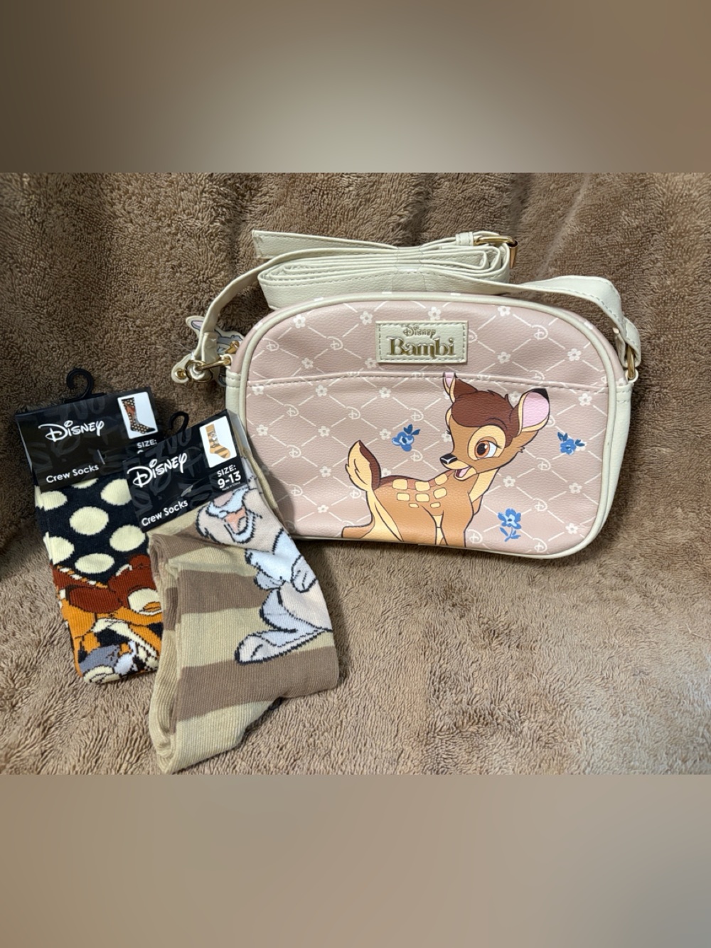 Primark Bambi Tan and Cream Crossbody Bag and 2 pairs of Socks!
